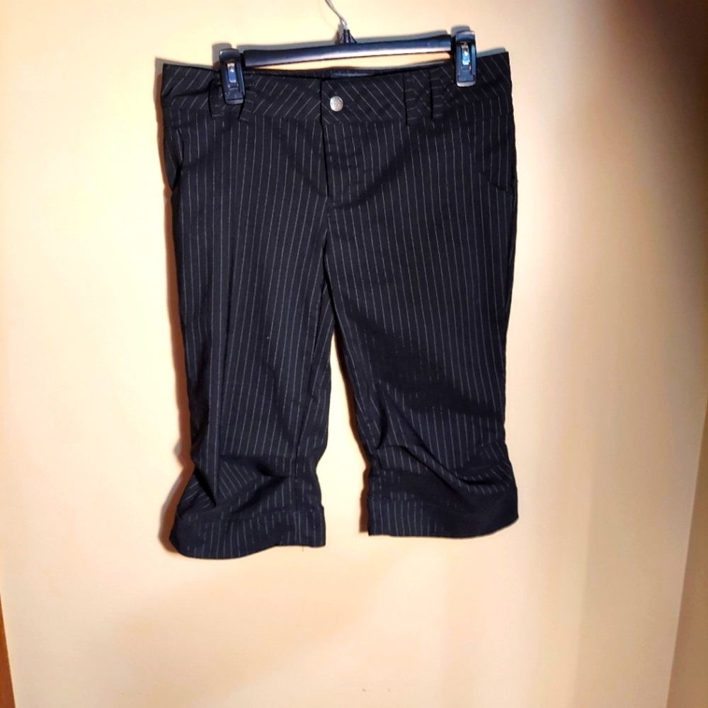 Black Pinstripe Women's Shorts
